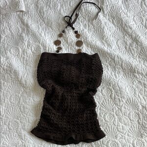 Vintage Brown Halter Top